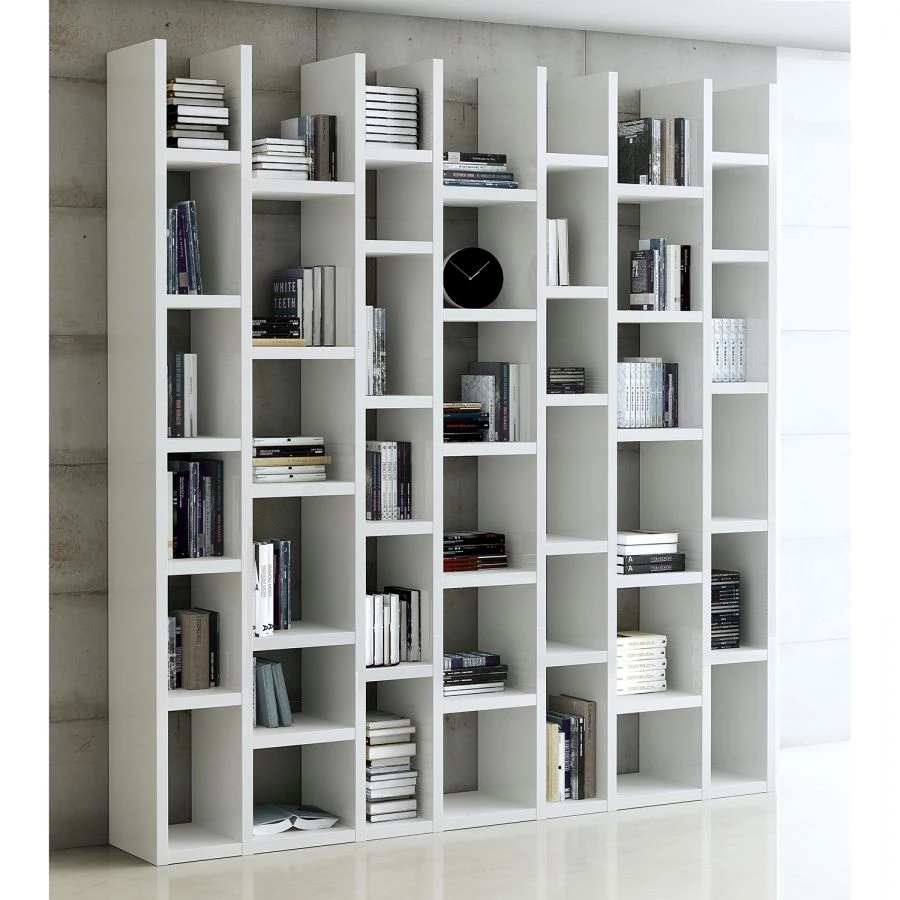 Loftscape Bibliothèque Emporior II - Blanc brillant - Largeur : 211 cm 2 Loftscape Bibliothèque Emporior II - Blanc brillant - Largeur : 211 cm – Image 2