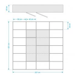 Loftscape Étagère Emporior IV - Imitation chêne marron-noir - Largeur : 227 cm -Meubles de salle à manger Soldes Magasin buecherregal emporior iv weiss 226 5 cm weiss 5173956