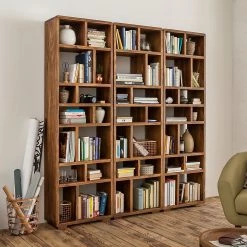 Ars Natura Bibliothèque Trangle - Sheesham massif -Meubles de salle à manger Soldes Magasin buecherregal trangle sheesham massiv 723982