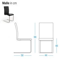 Fredriks Chaises cantilever Augusta I (lot de 2) - Cuir Aude: Noir - Sans accoudoirs -Meubles de salle à manger Soldes Magasin designer schwingstuhl augusta 2er set echtleder schwarz 1351865