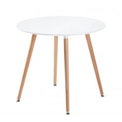 Mørteens Table Orotelli II - Hêtre partiellement massif - Blanc / Hêtre