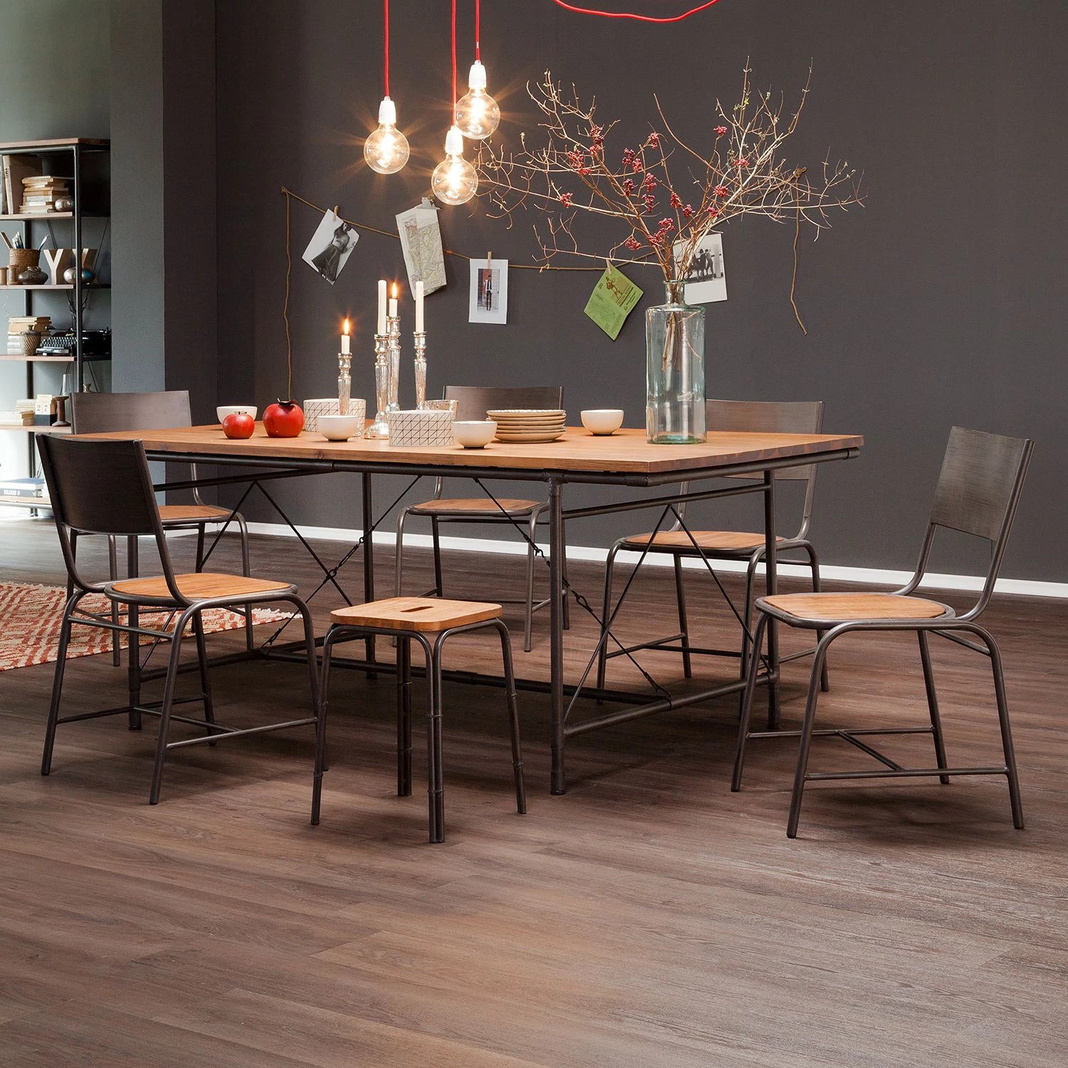 Ars manufacti Table à manger Atelier - Acacia massif / Métal - Acacia / Anthracite 2 Ars manufacti Table à manger Atelier - Acacia massif / Métal - Acacia / Anthracite – Image 2