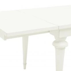 Maison Belfort Table Azjana - Pin blanc verni - Avec rallonge d'un seul côté -Meubles de salle à manger Soldes Magasin esstisch azjana pinie massiv pinie weiss mit kopfauszug beidseitig 3402433