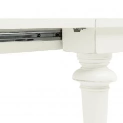 Maison Belfort Table Azjana - Pin blanc verni - Avec rallonge d'un seul côté -Meubles de salle à manger Soldes Magasin esstisch azjana pinie massiv pinie weiss mit kopfauszug beidseitig 3402441