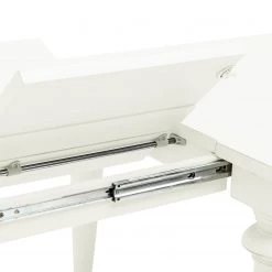 Maison Belfort Table Azjana - Pin blanc verni - Avec rallonge d'un seul côté -Meubles de salle à manger Soldes Magasin esstisch azjana pinie massiv pinie weiss mit kopfauszug beidseitig 3402445