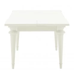 Maison Belfort Table Azjana - Pin blanc verni - Avec rallonge d'un seul côté -Meubles de salle à manger Soldes Magasin esstisch azjana pinie massiv pinie weiss mit kopfauszug einseitig 3402541