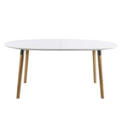 Mørteens Table extensible Becky - Blanc / Hévéa -Meubles de salle à manger Soldes Magasin esstisch becky weiss eiche natur 359904