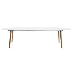 Mørteens Table extensible Becky - Blanc / Hévéa -Meubles de salle à manger Soldes Magasin esstisch becky weiss eiche natur 972438