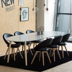 Mørteens Table extensible Becky - Blanc / Hévéa -Meubles de salle à manger Soldes Magasin esstisch becky weiss eiche natur 972790