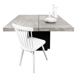 Temahome Table Detroit II - Imitation béton / Noir mat -Meubles de salle à manger Soldes Magasin esstisch detroit ll 4728124