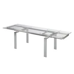 Fredriks Table extensible Jesca - Verre / Acier inoxydable -Meubles de salle à manger Soldes Magasin esstisch jesca mit ausziehfunktion glas edelstahl 1283730