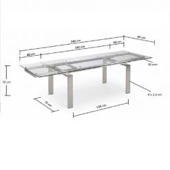 Fredriks Table extensible Jesca - Verre / Acier inoxydable -Meubles de salle à manger Soldes Magasin esstisch jesca mit ausziehfunktion glas edelstahl 4802856