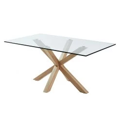 Mørteens Table Akolele I - Verre clair / Chêne - Largeur : 180 cm