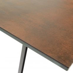Ars manufacti Table Menosio - Marron chiné - 180 x 100 cm -Meubles de salle à manger Soldes Magasin esstisch menosio glas metall braun 180 x 100 cm 4208360