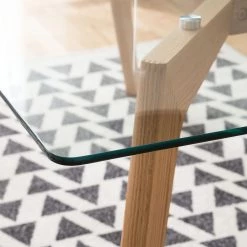 Mørteens Table Napole - Verre / Chêne massif -Meubles de salle à manger Soldes Magasin esstisch napole glas eiche massiv 4781624