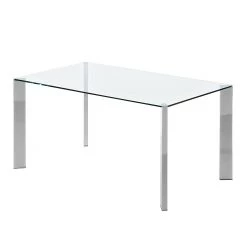 Fredriks Table Reuben - Verre clair / Chrome - 140 x 90 cm