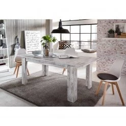 Trendteam Table extensible River - Imitation pin blanc -Meubles de salle à manger Soldes Magasin esstisch river mit ausziehfunktion kiefer weiss dekor 5095572