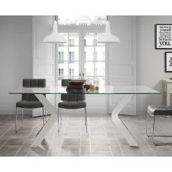 Loftscape Table Sarinna - Verre clair / Chrome - 200 x 100 cm -Meubles de salle à manger Soldes Magasin esstisch sarinna glas edelstahl klarglas chrom 200 x 100 cm 1285414