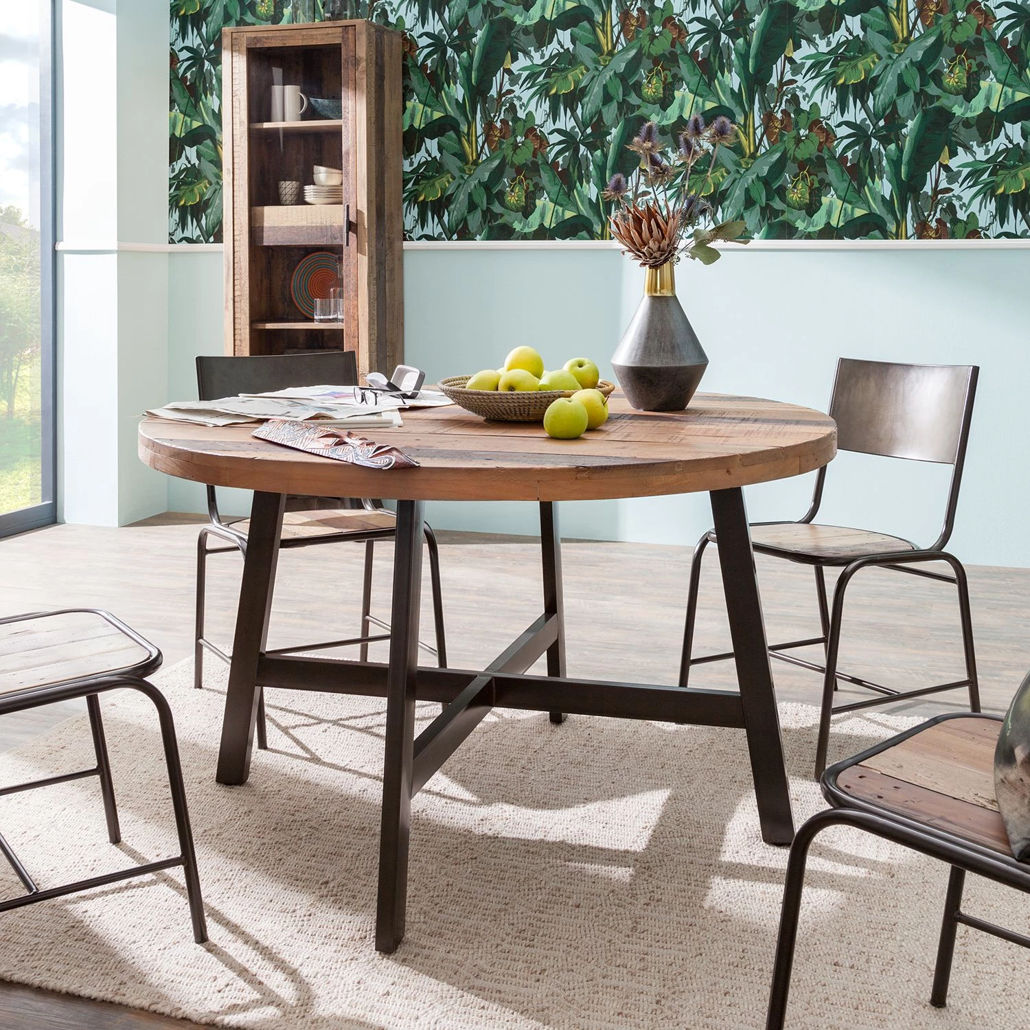 Ars manufacti Table Tamati II - Pin massif / acier inoxydable - pin / noir 2 Ars manufacti Table Tamati II - Pin massif / acier inoxydable - pin / noir – Image 2