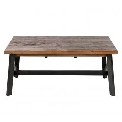 Ars manufacti Table extensible Tamati III - Pin recyclé / Métal - Pin / Gris -Meubles de salle à manger Soldes Magasin esstisch tamati lll mit ausziehfunktion altholz pinie metall pinie schwarz 5085940