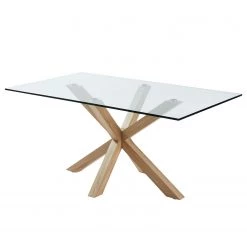 Fredriks Table Zuccarello V - Verre / Acier - Imitation chêne Sonoma