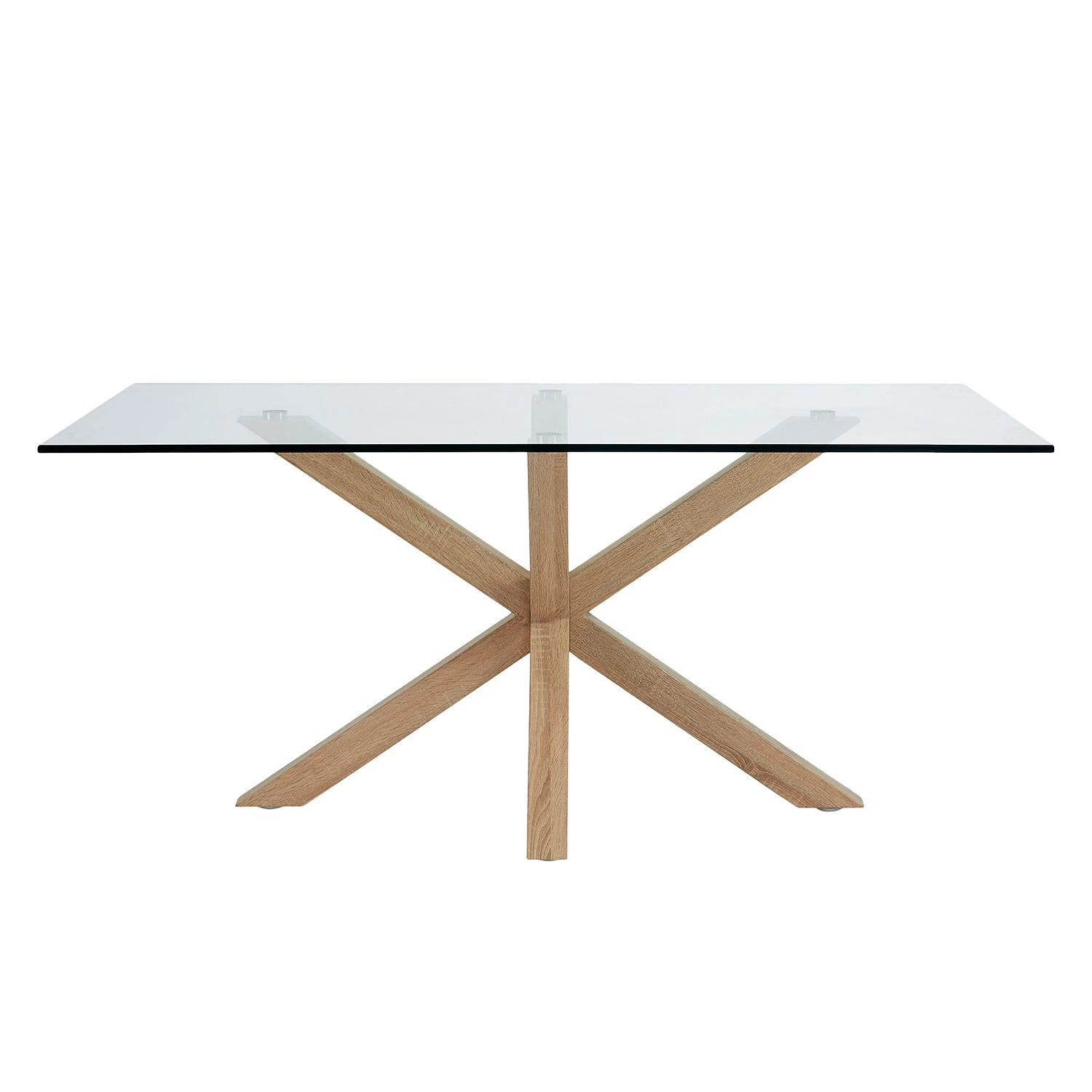 Fredriks Table Zuccarello V - Verre / Acier - Imitation chêne Sonoma 2 Fredriks Table Zuccarello V - Verre / Acier - Imitation chêne Sonoma – Image 2