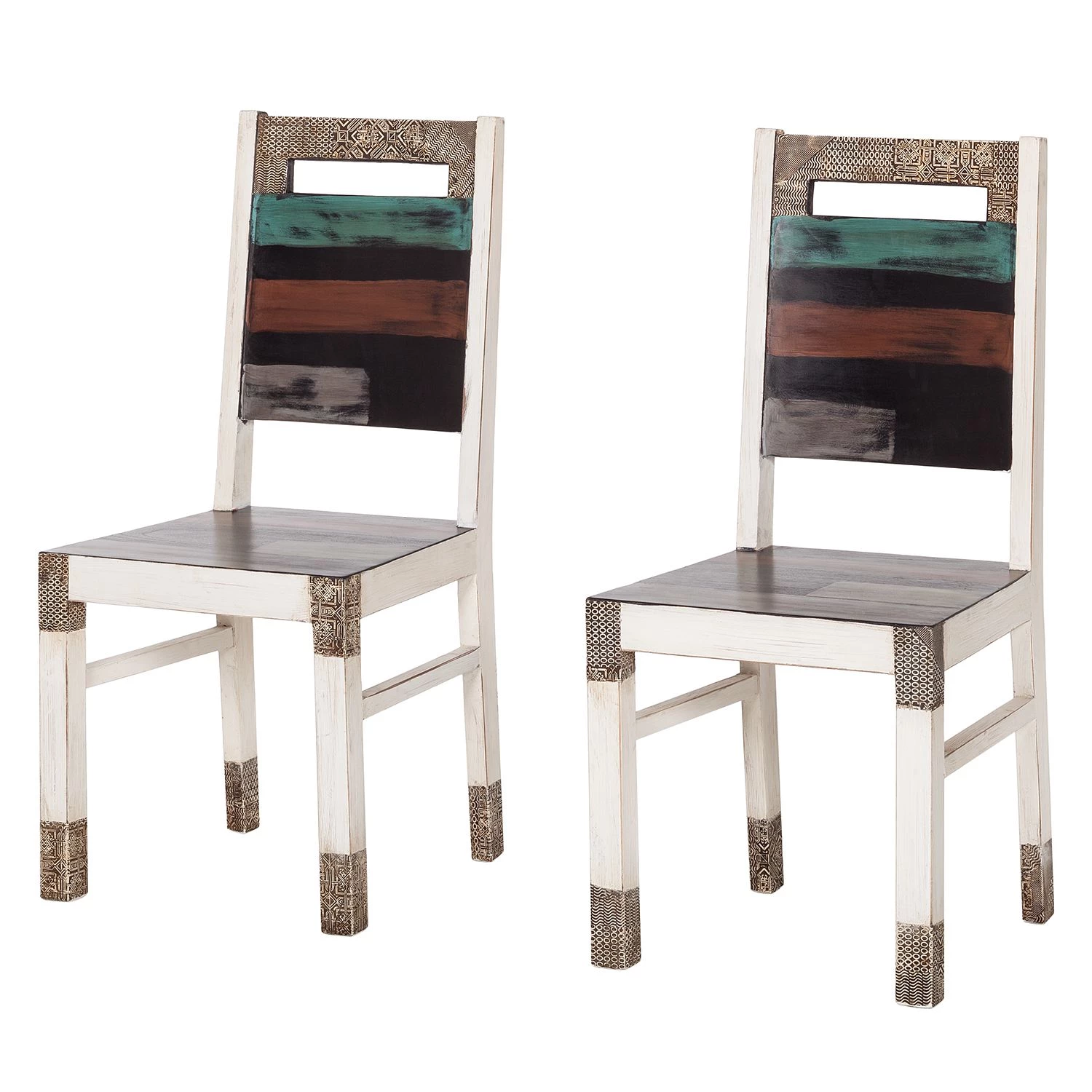 Wolf-Möbel Chaises Goa White (lot de 2) - Multicolore 1 Wolf-Möbel Chaises Goa White (lot de 2) - Multicolore