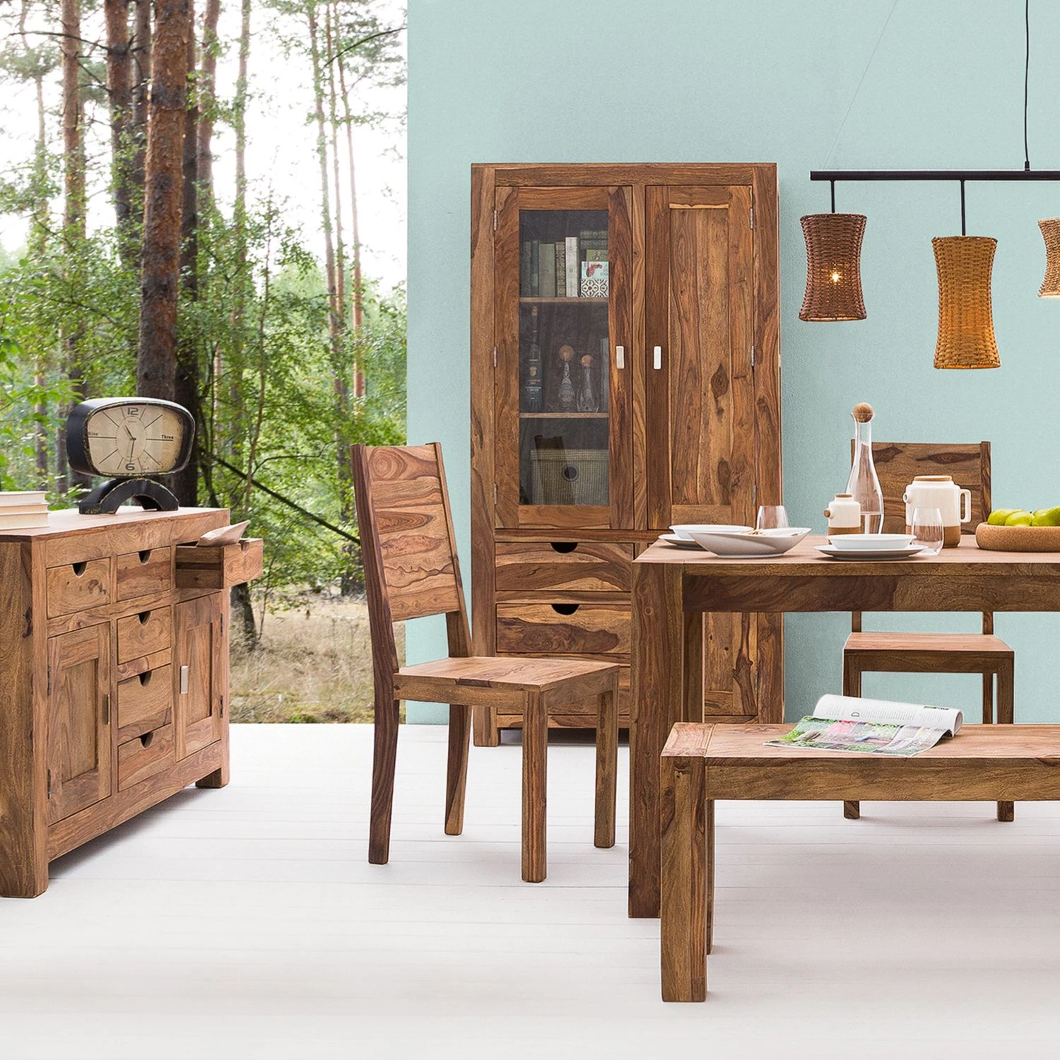 Wolf-Möbel Chaises Yoga (lot de 2) - Sheesham massif - Naturel 7 Wolf-Möbel Chaises Yoga (lot de 2) - Sheesham massif - Naturel – Image 7