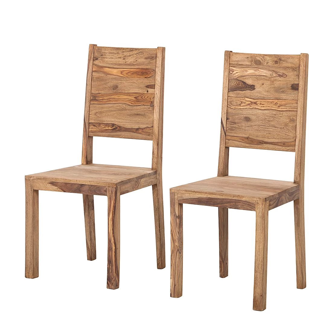 Wolf-Möbel Chaises Yoga (lot de 2) - Sheesham massif - Naturel 1 Wolf-Möbel Chaises Yoga (lot de 2) - Sheesham massif - Naturel