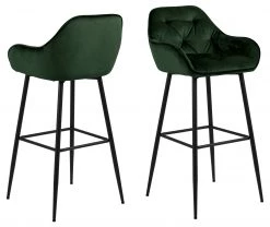Jack & Alice Chaises de bar Magrin (lot de 2) - Vert