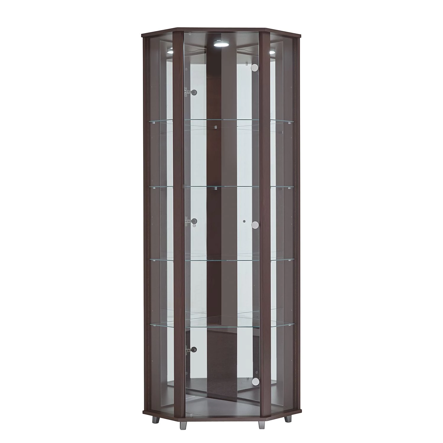 Fredriks Vitrine d'angle Amalia I - Éclairage inclus - Imitation hêtre - Imitation wengé 1 Fredriks Vitrine d'angle Amalia I - Éclairage inclus - Imitation hêtre - Imitation wengé