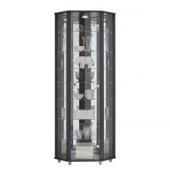 Fredriks Vitrine d'angle Amalia II - Éclairage inclus - Imitation frêne foncé - Imitation frêne noir -Meubles de salle à manger Soldes Magasin fif vitrinen led 18 05 2017 4921816