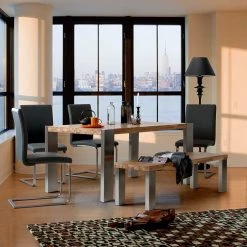 Fredriks Chaises cantilever Augusta I (lot de 2) - Cuir Aude: Noir - Sans accoudoirs -Meubles de salle à manger Soldes Magasin freischwinger augusta i 2er set echtleder schwarz 454288