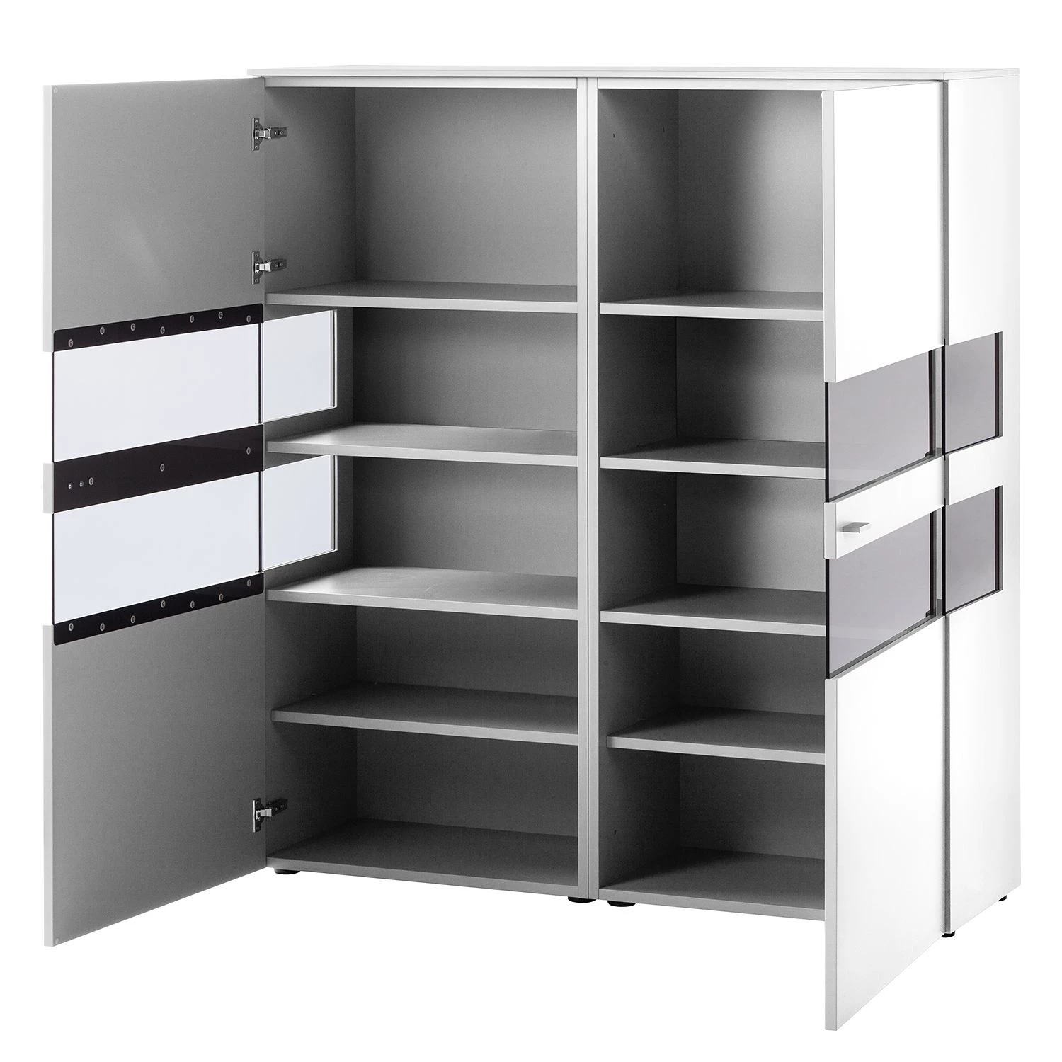 GWINNER Buffet haut Anzio - Blanc mat - Sans éclairage 3 GWINNER Buffet haut Anzio - Blanc mat - Sans éclairage – Image 3