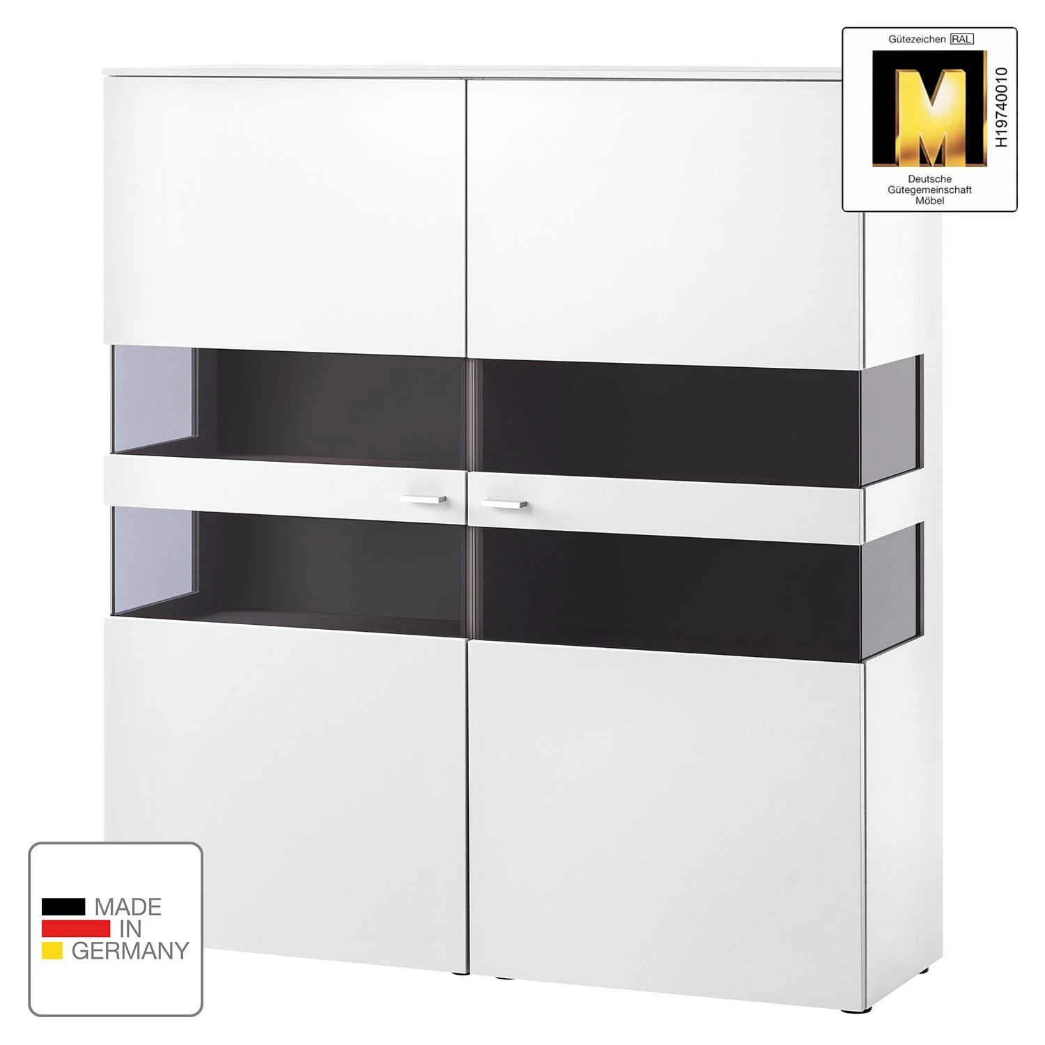 GWINNER Buffet haut Anzio - Blanc mat - Sans éclairage 2 GWINNER Buffet haut Anzio - Blanc mat - Sans éclairage – Image 2