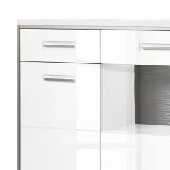 Loftscape Buffet haut Arco I - Blanc brillant / Gris -Meubles de salle à manger Soldes Magasin highboard arco i hochglanz weiss grau 4710784