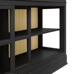 Maison Belfort Buffet haut Azjana - Noir / Pin crème -Meubles de salle à manger Soldes Magasin highboard azjana pinie teilmassiv 3394421