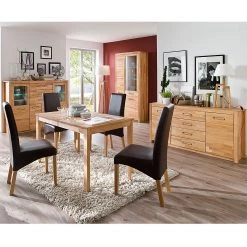 Ars Natura Buffet haut Majona II - Duramen de hêtre -Meubles de salle à manger Soldes Magasin highboard kristina inkl beleuchtung kernbuche massiv 981034