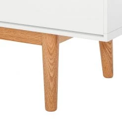 Mørteens Buffet Lindholm IV - chêne partiellement massif - Blanc - Hauteur : 128 cm -Meubles de salle à manger Soldes Magasin highboard lindholm i weiss matt eiche massiv 333071