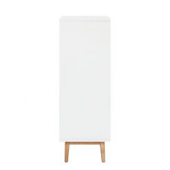 Mørteens Buffet haut Lindholm I - Partiellement en chêne massif - Blanc -Meubles de salle à manger Soldes Magasin highboard lindholm weiss matt eiche massiv 333571