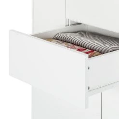 Mørteens Buffet haut Lindholm I - Partiellement en chêne massif - Blanc -Meubles de salle à manger Soldes Magasin highboard lindholm weiss matt eiche massiv 333574