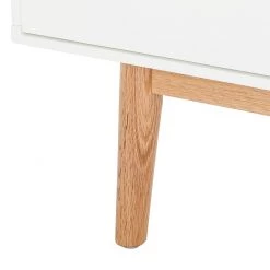 Mørteens Buffet haut Lindholm I - Partiellement en chêne massif - Blanc -Meubles de salle à manger Soldes Magasin highboard lindholm weiss matt eiche massiv 333577