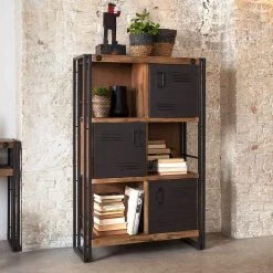 Ars manufacti Commode haute Manchester - Acacia massif / Métal -Meubles de salle à manger Soldes Magasin hochkommode manchester akazie massiv metall 4873516