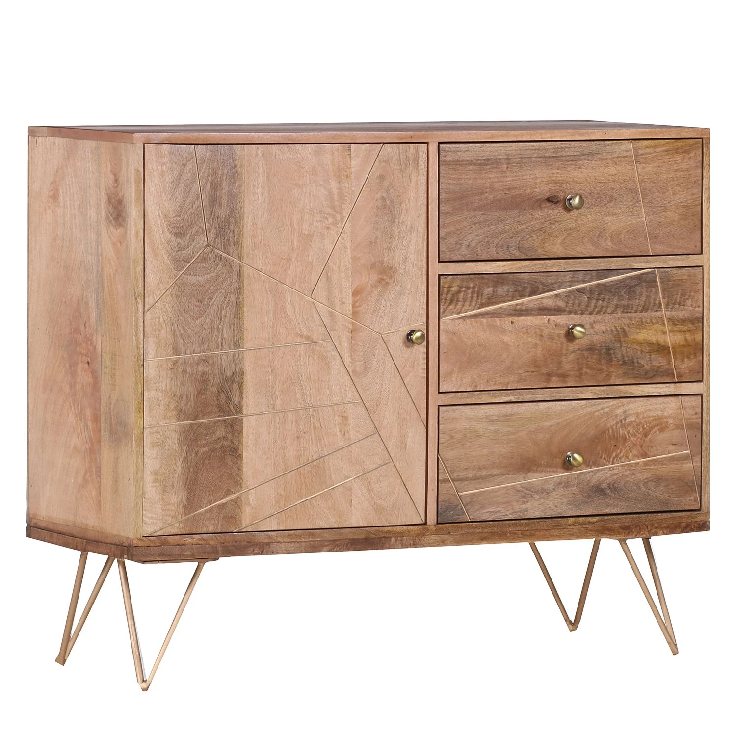 Ars manufacti Commode Argallo II - Manguier massif / Métal - Manguier / Doré 1 Ars manufacti Commode Argallo II - Manguier massif / Métal - Manguier / Doré