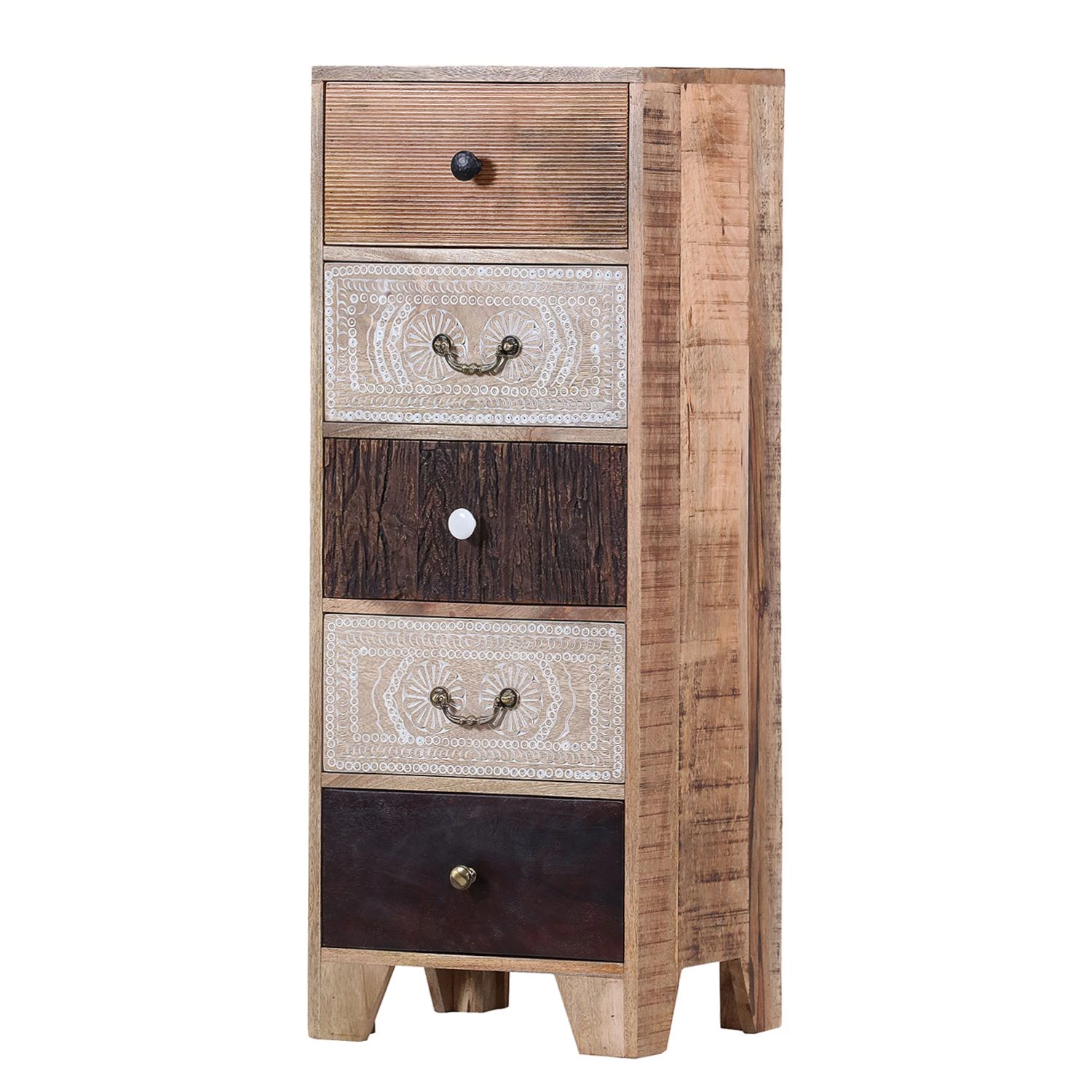 Ars manufacti Commode haute Curenna III - Partiellement en manguier massif - Manguier / Marron 1 Ars manufacti Commode haute Curenna III - Partiellement en manguier massif - Manguier / Marron