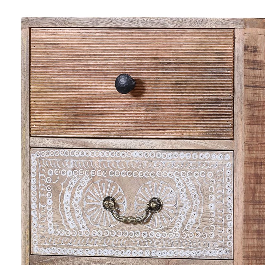 Ars manufacti Commode haute Curenna III - Partiellement en manguier massif - Manguier / Marron 2 Ars manufacti Commode haute Curenna III - Partiellement en manguier massif - Manguier / Marron – Image 2