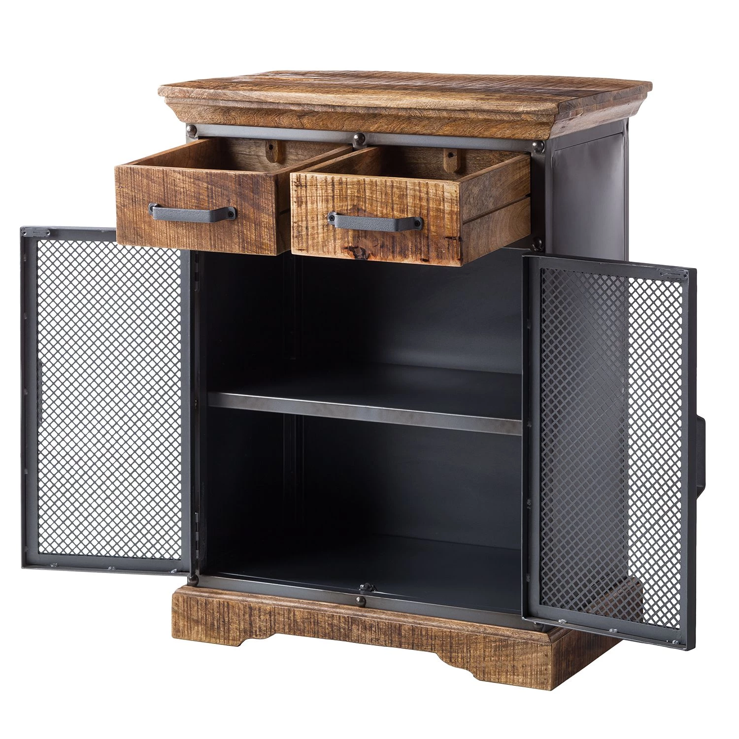 Ars manufacti Buffet Hunter II - Métal / Manguier massif- Manguier / Gris bleu 4 Ars manufacti Buffet Hunter II - Métal / Manguier massif- Manguier / Gris bleu – Image 4