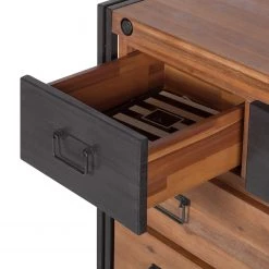 Ars manufacti Commode Manchester II - Acacia massif / Métal -Meubles de salle à manger Soldes Magasin kommode manchester ii akazie massiv metall 4876416