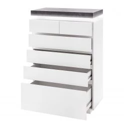 Fredriks Commode Namona II - Éclairage inclus - Imitation béton / Blanc -Meubles de salle à manger Soldes Magasin kommode namona ii inkl beleuchtung weiss anthrazit weiss anthrazit 3666889