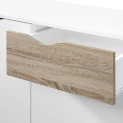 Mørteens Commode Sunndal I - Blanc / Chêne clair -Meubles de salle à manger Soldes Magasin kommode sunndal gummibaum teilmassiv weiss eiche dekor 4753536